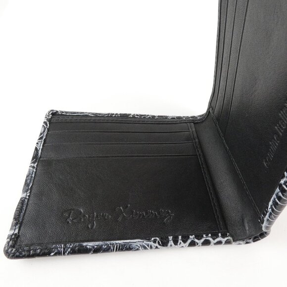Roger Ximenez Wallet Men's Shadow Gray Mock Croc Genuine Leather Wallet NEW - Picture 10 of 13